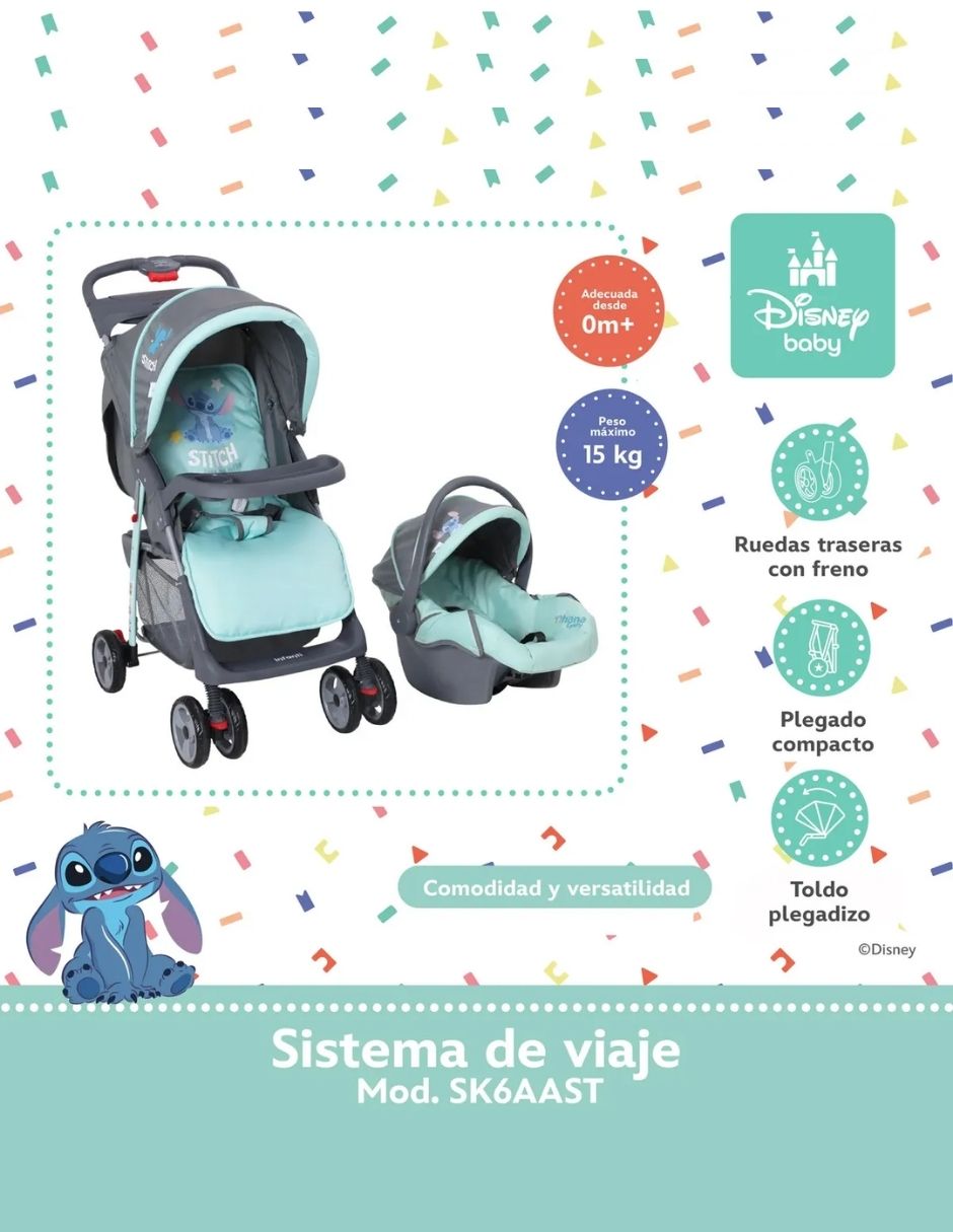 Carriola travel system stitch plegable 2