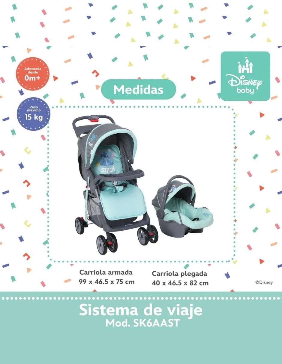 Carriola travel system stitch plegable 7