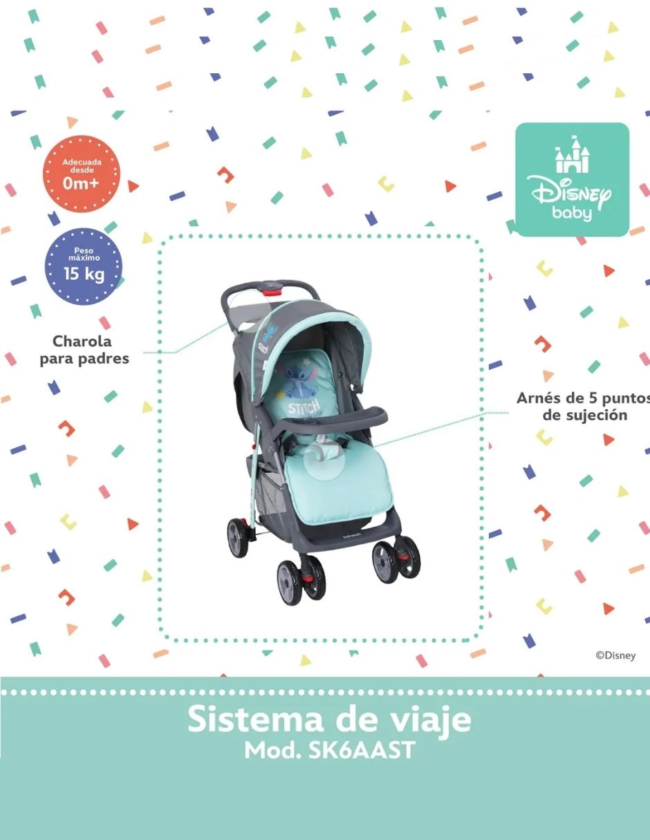 Carriola travel system stitch plegable 3