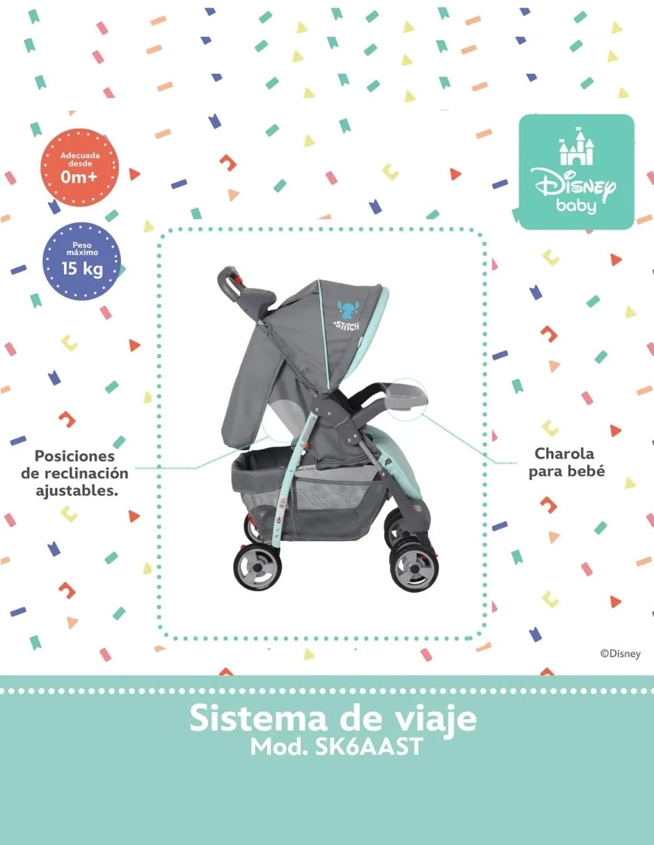 Carriola travel system stitch plegable 4