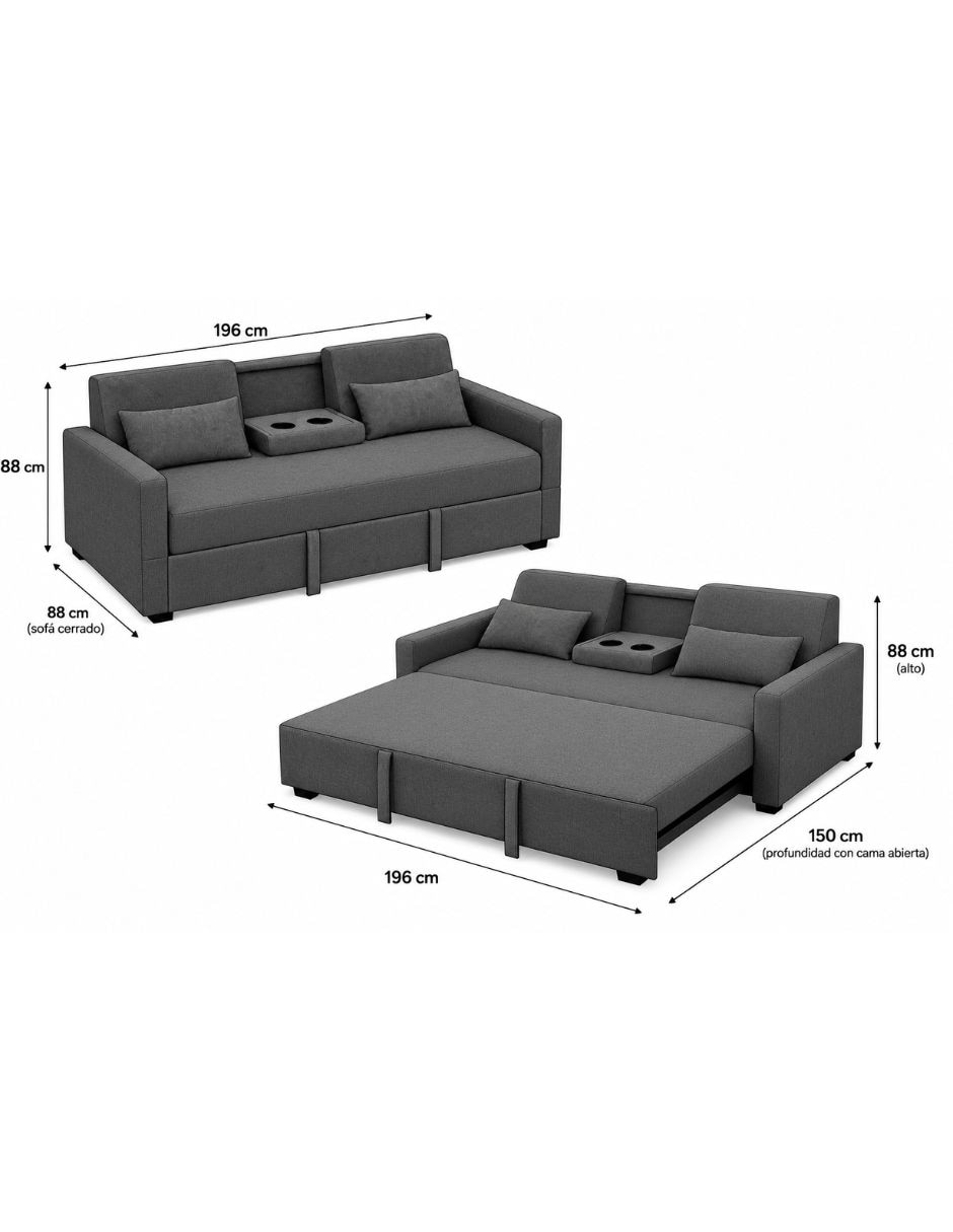 Sofá cama luciana de tela 8