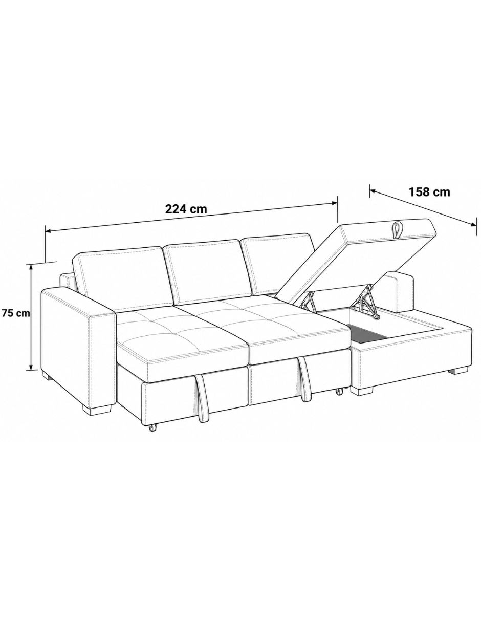 Sala modular derecha romance de tela 7