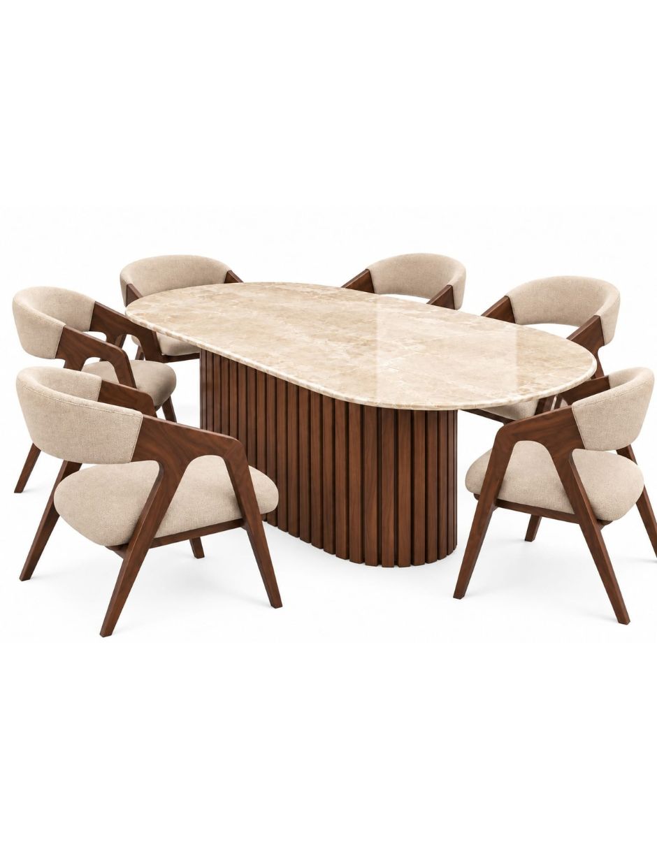 Comedor para 6 personas de mármol Comedor para 6 personas de mármol
