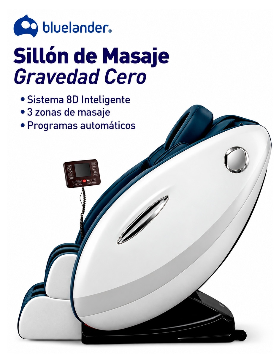 Sillón masaje Sillón de Masaje 8D Gravedad Cero de Cuerpo Completo BLUELANDER de Mezcla de materiales 2
