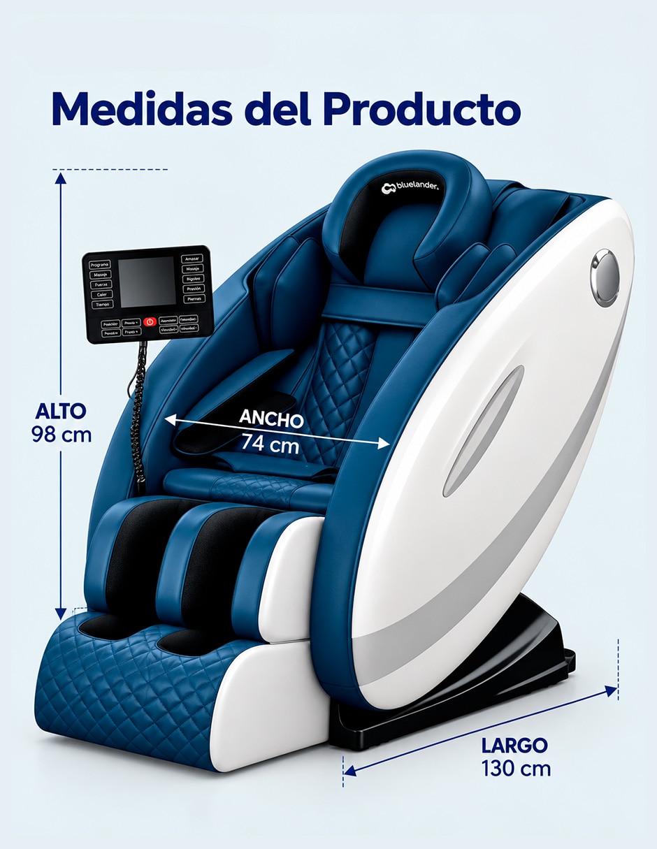 Sillón masaje Sillón de Masaje 8D Gravedad Cero de Cuerpo Completo BLUELANDER de Mezcla de materiales 5