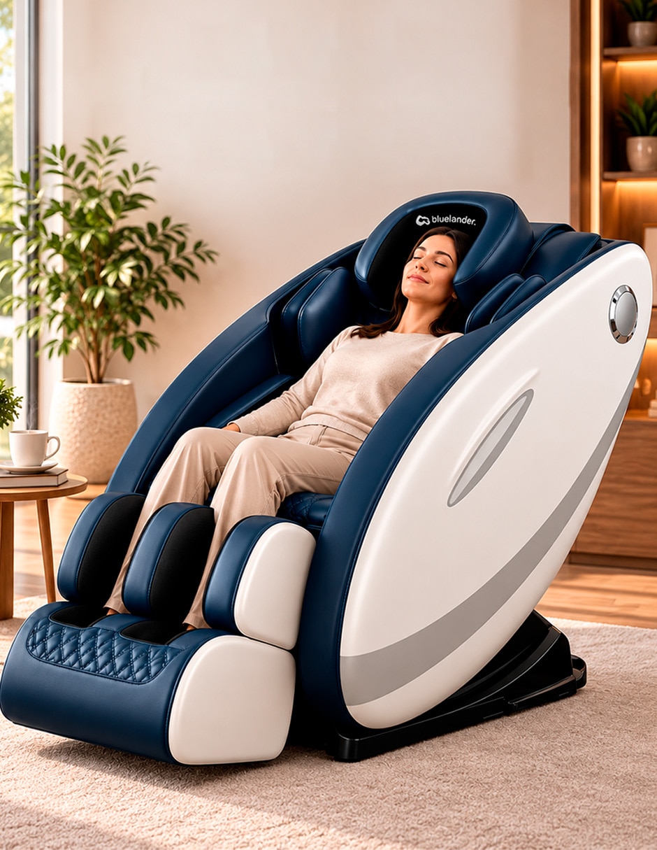 Sillón masaje Sillón de Masaje 8D Gravedad Cero de Cuerpo Completo BLUELANDER de Mezcla de materiales 4