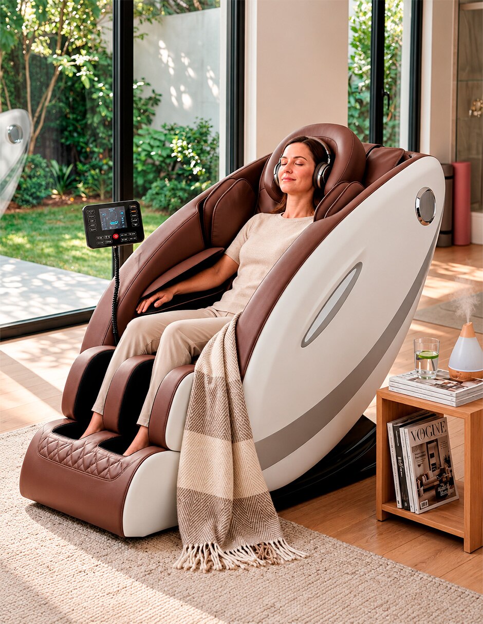Sillón masaje Sillón de Masaje 8D Gravedad Cero de Cuerpo Completo BLUELANDER de Mezcla de materiales 4