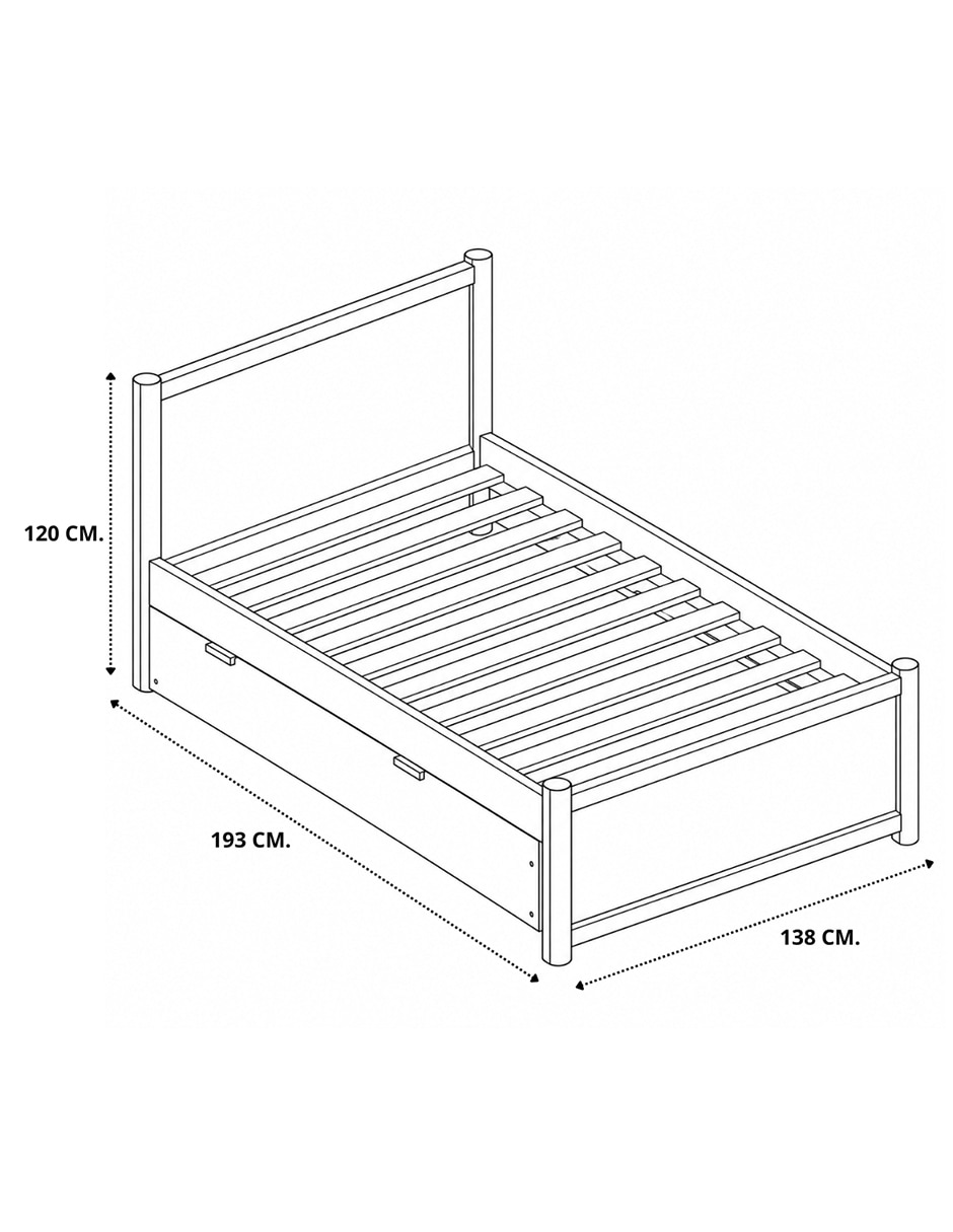 Base para cama armable de madera encino 8