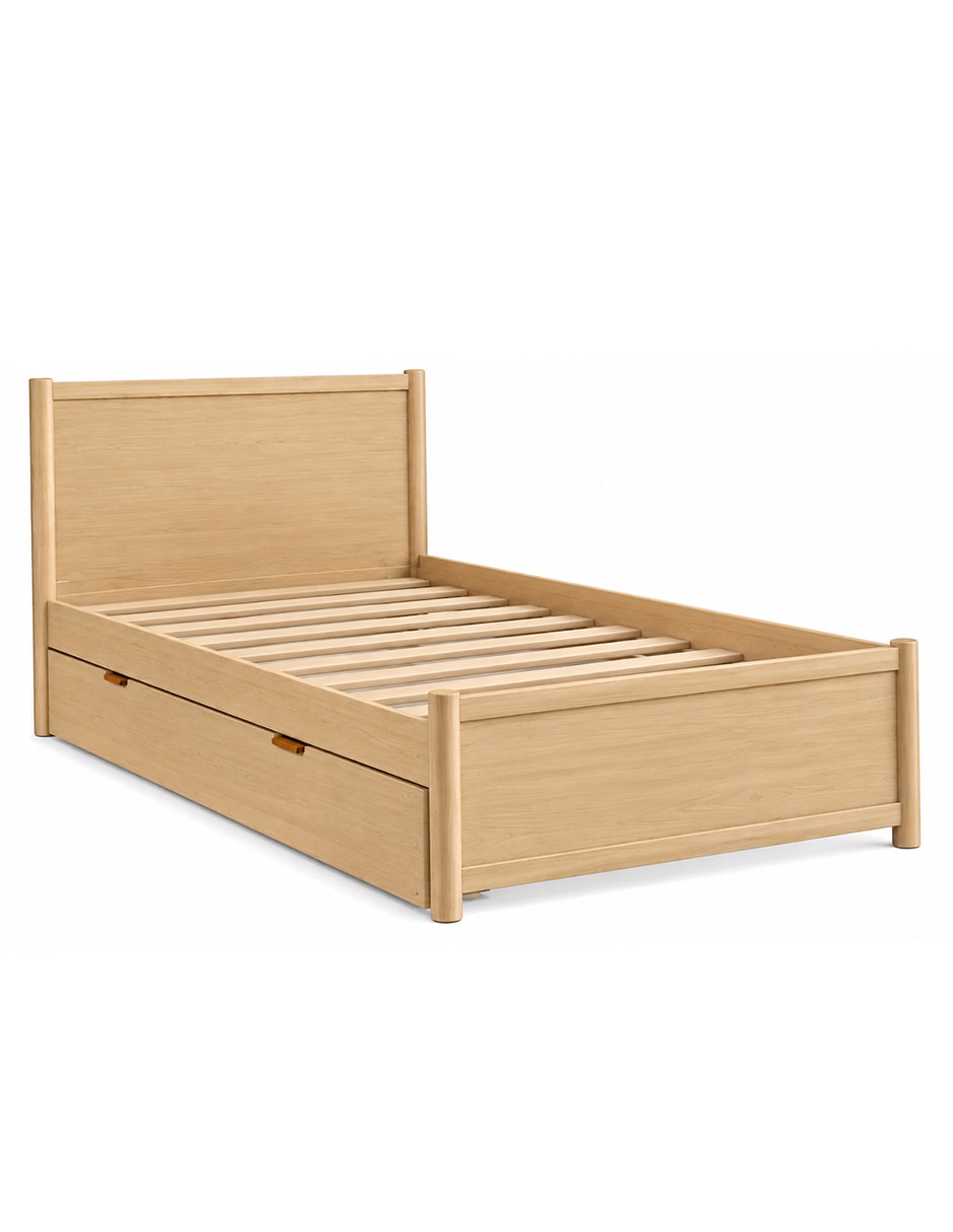 Base para cama armable de madera encino 2