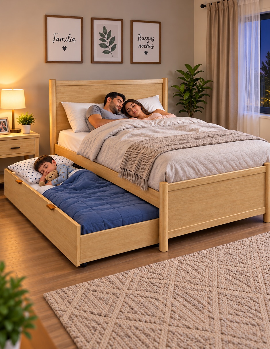 Base para cama armable de madera encino 7