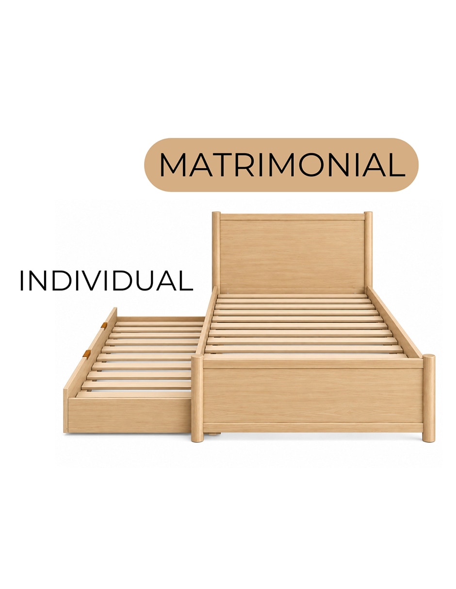 Base para cama armable de madera encino 3