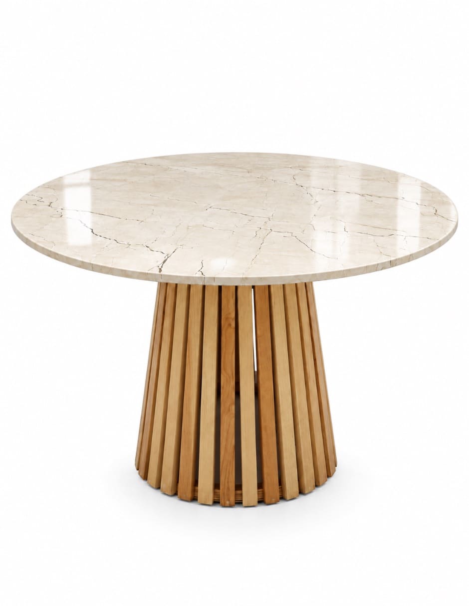 Mesa de comedor No MESA DE COMEDOR ITALIA BEIGE MAYA de Madera y mármol