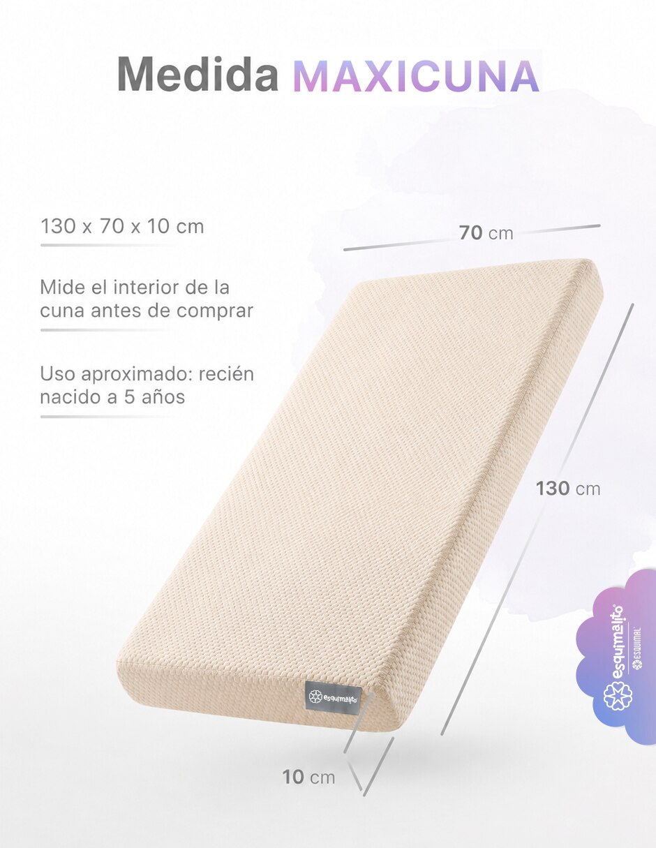 Colchón para cuna de Memory Foam confort Medio 9