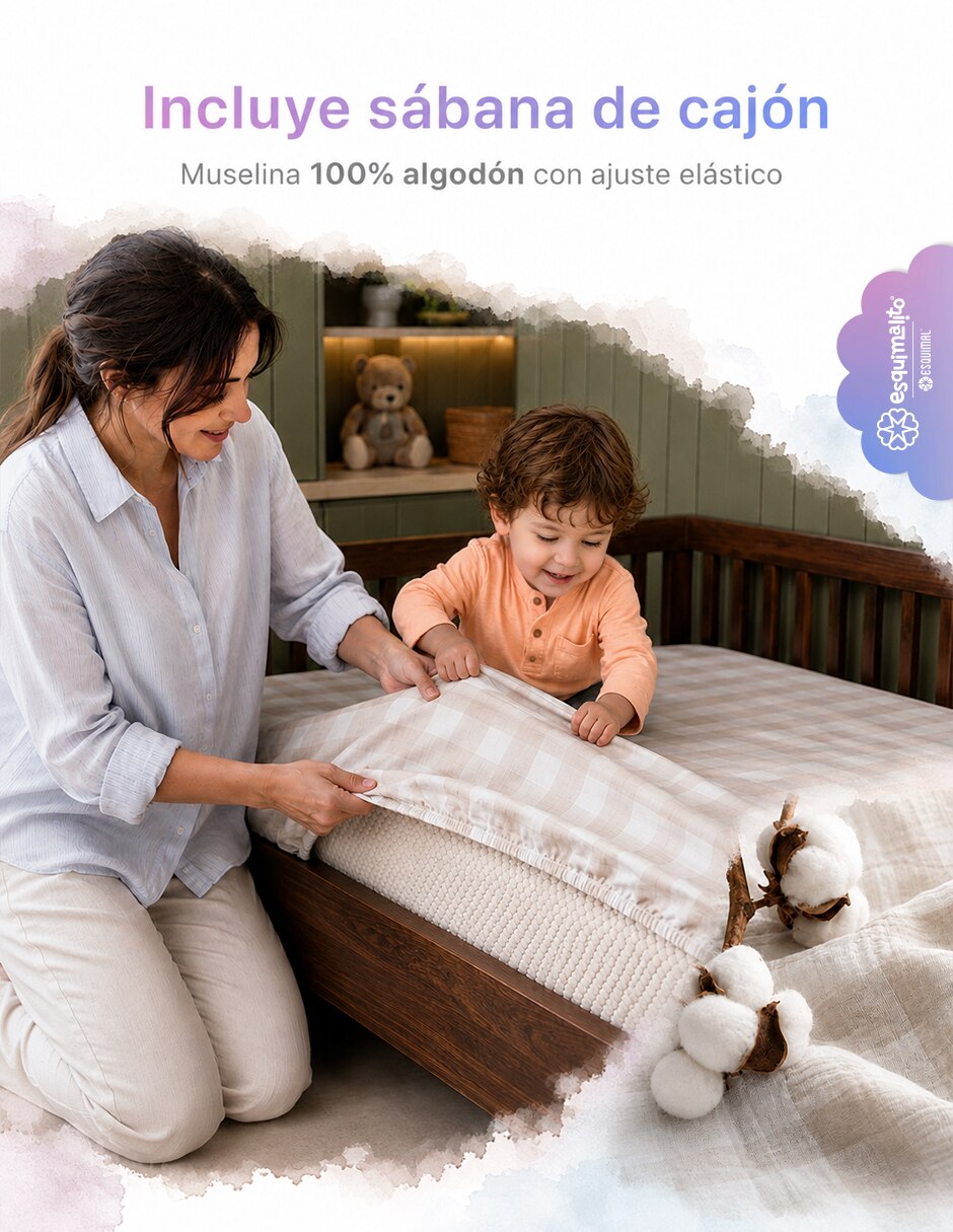 Colchón para cuna de Memory Foam confort Medio 3
