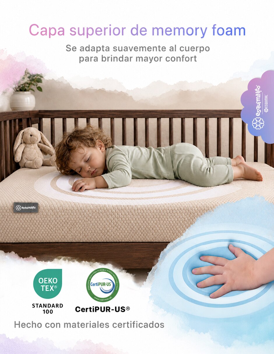 Colchón para cuna de Memory Foam confort Medio 5