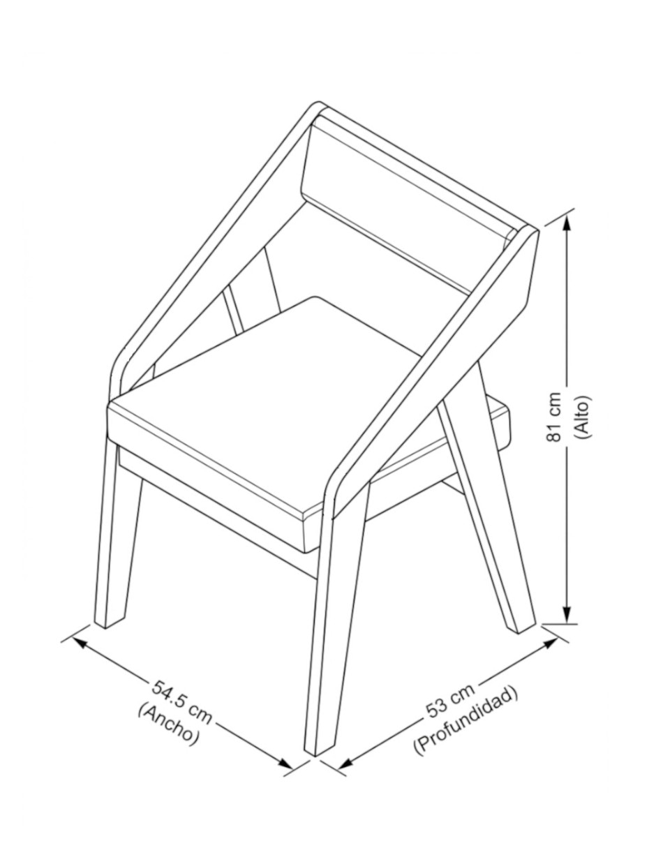 Silla 1 piezas Magnolia de Madera pino 6