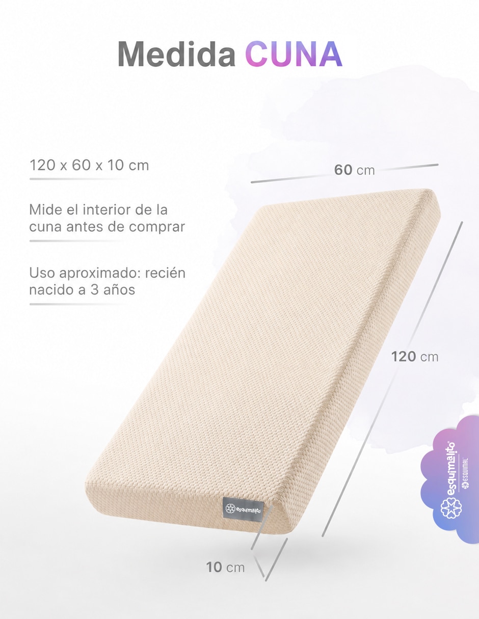 Colchón para cuna de memory foam confort medio 9