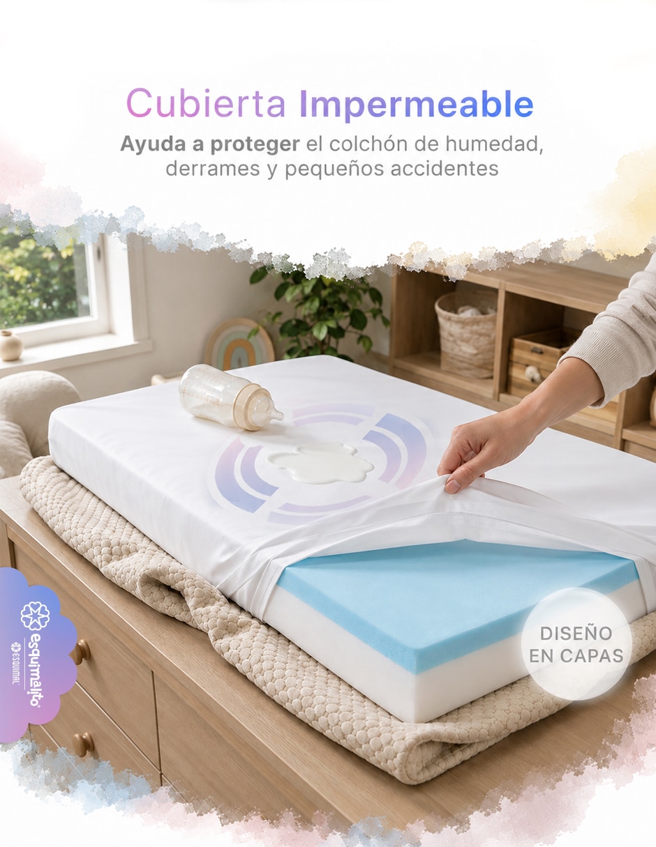 Colchón para cuna de memory foam confort medio 4