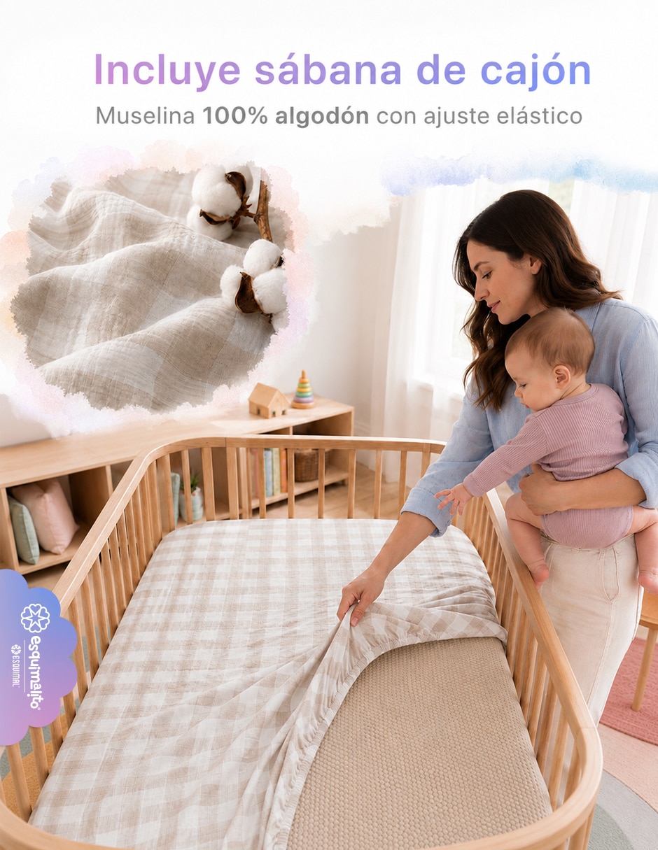 Colchón para cuna de memory foam confort medio 6