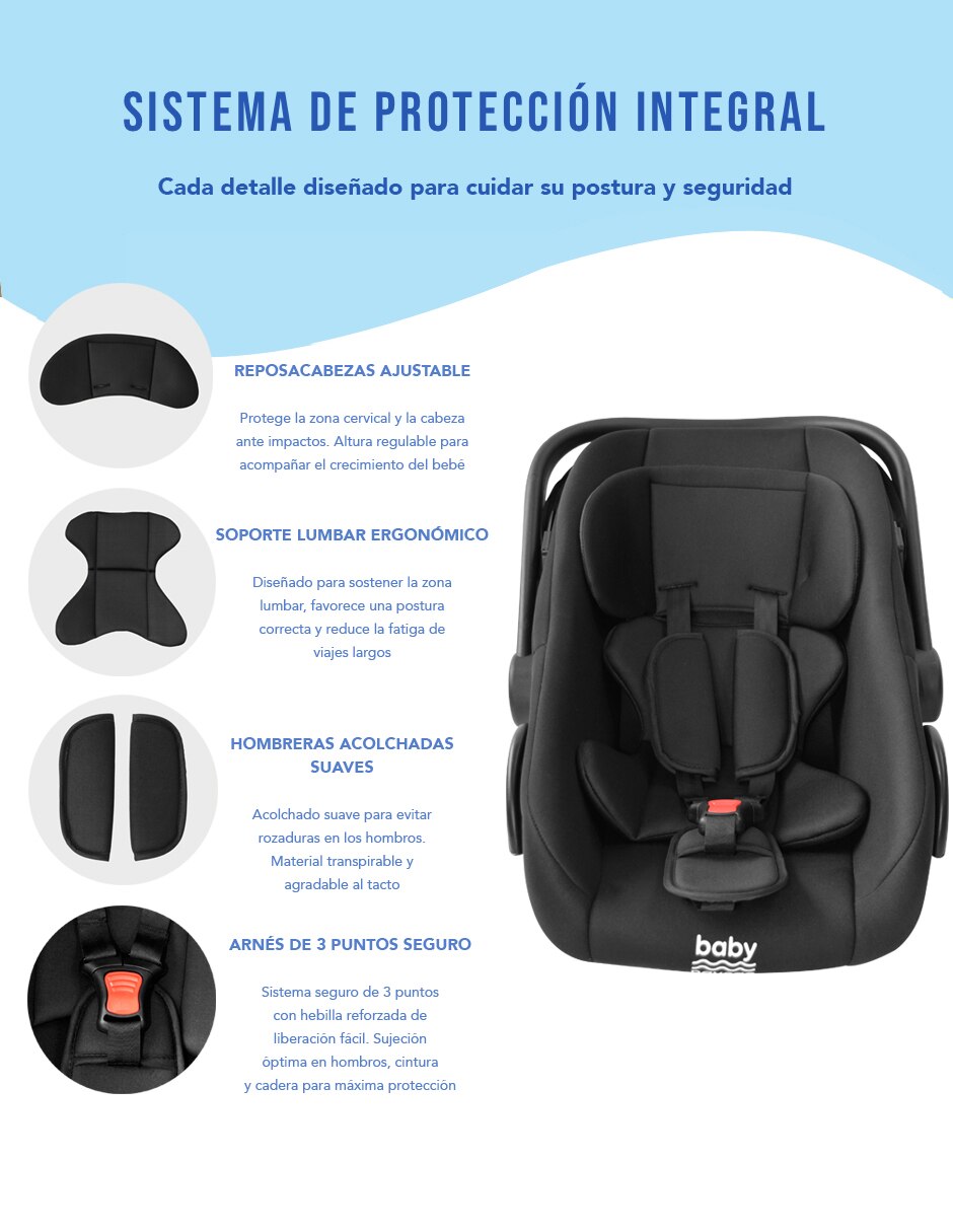 Autoasiento compatible con Carriola Sin familia o colección