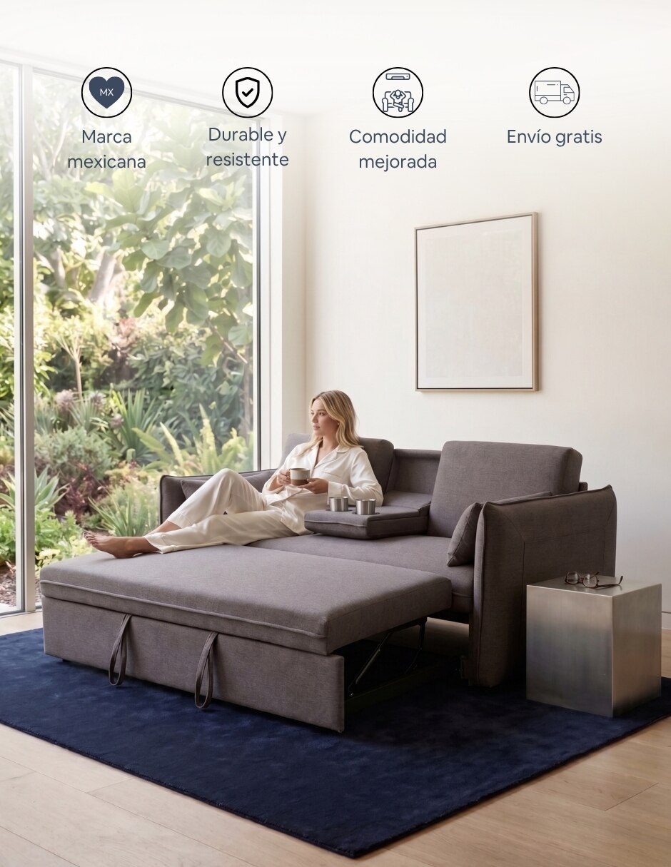 Sofá cama armable Arlo de poliéster 2