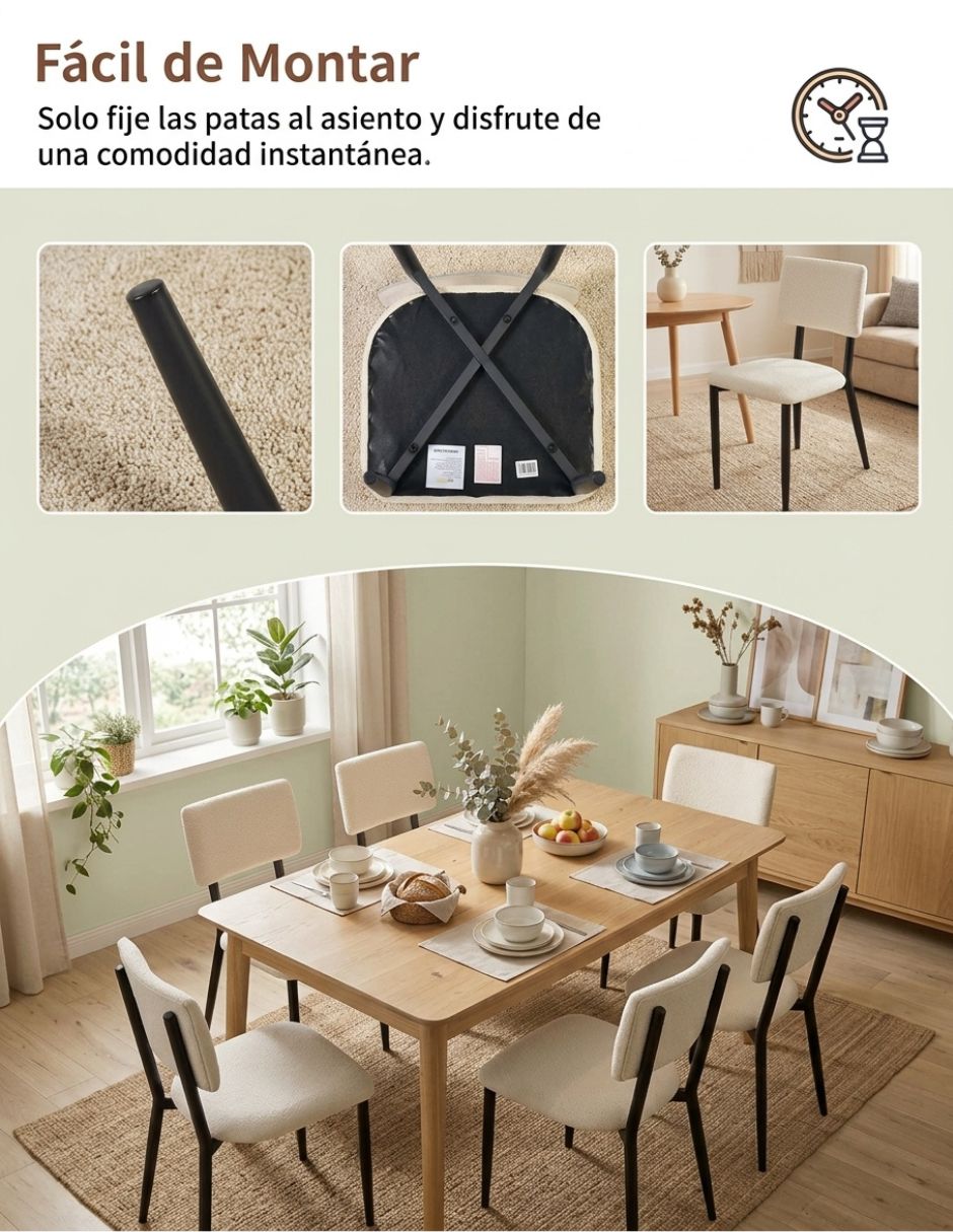 Set de sillas 2 piezas de Poliéster 7