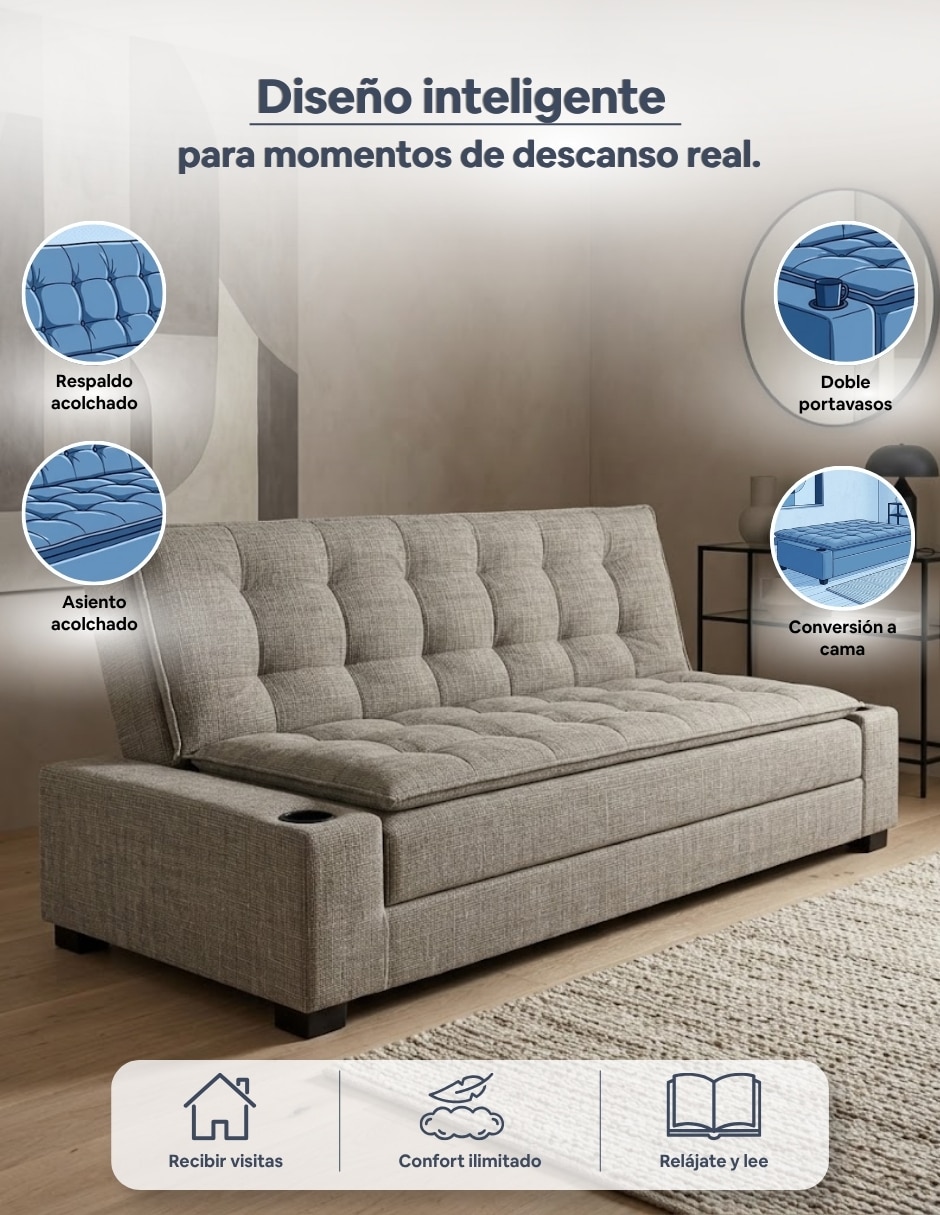 Sofá cama Confort de madera pino 6