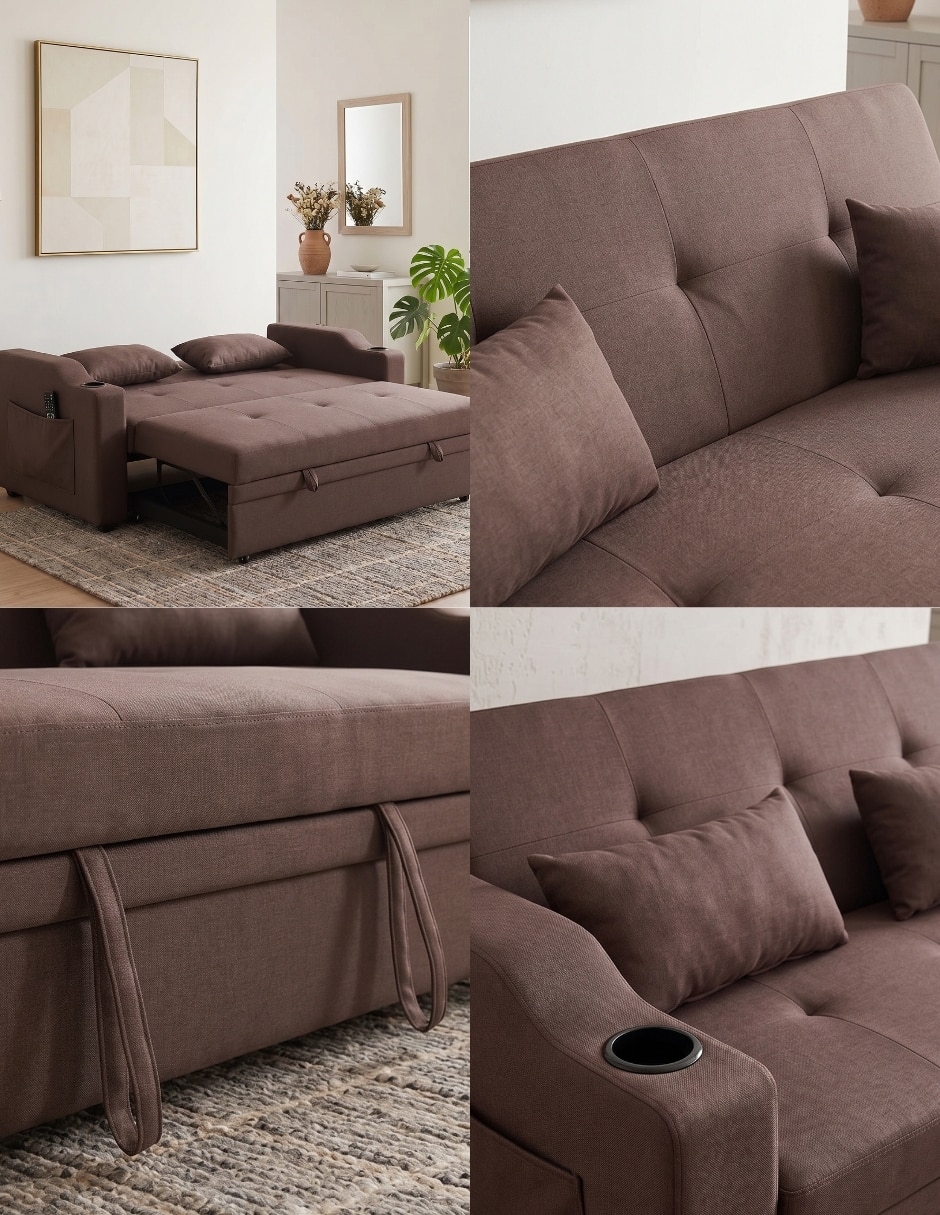 Sofá cama armable Sander de poliéster 5