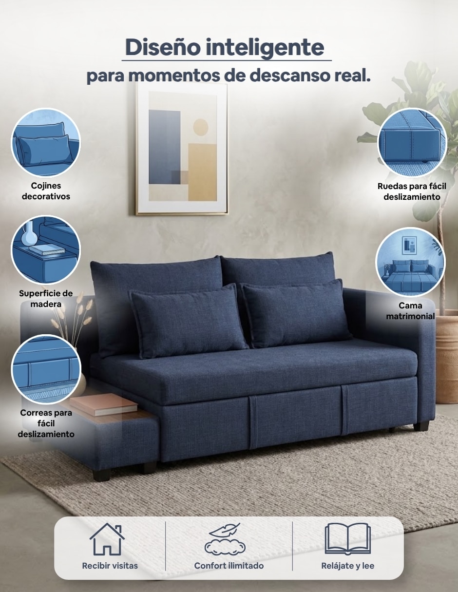 Sofá cama Luxor de poliéster 7