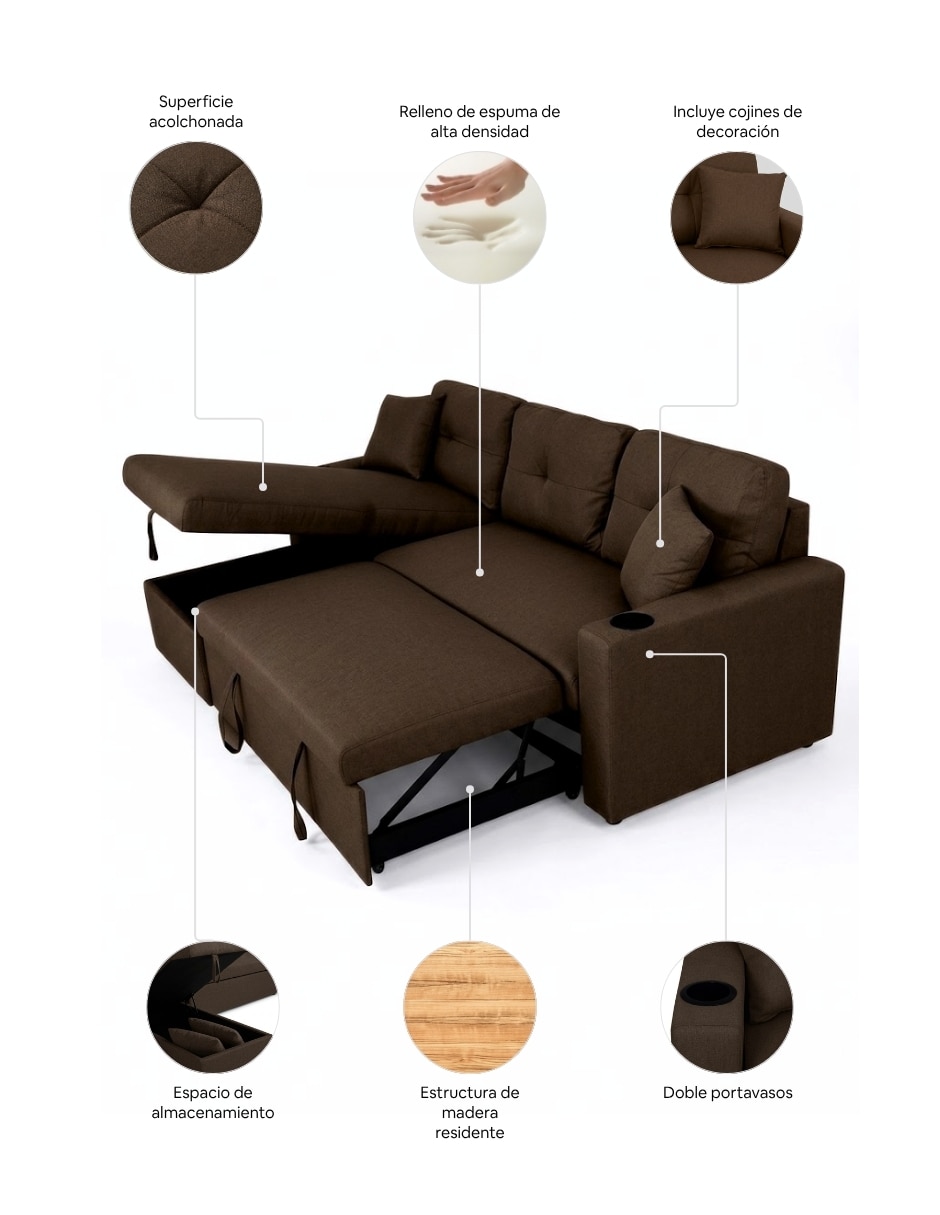 Futón/Sofá cama Sí Wayfair de Poliéster 2
