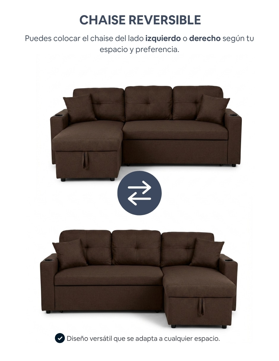 Futón/Sofá cama Sí Wayfair de Poliéster 3