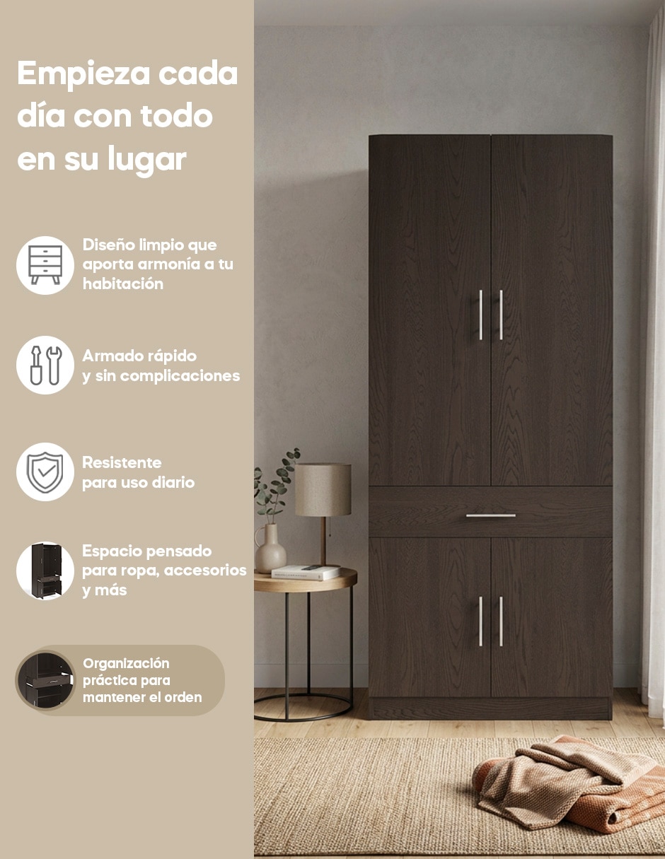 Ropero armable nuria de mdp 6