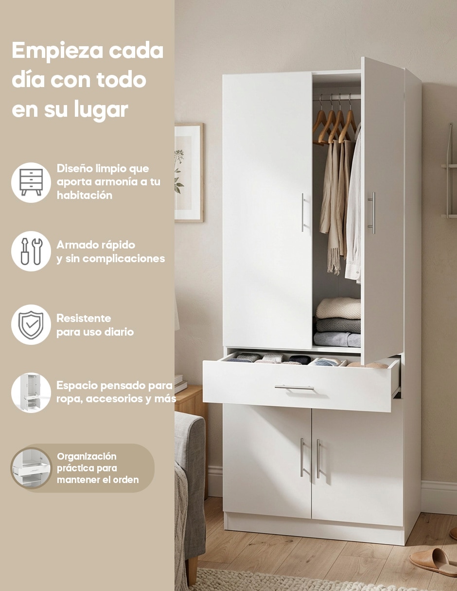 Ropero armable nuria de mdp 6