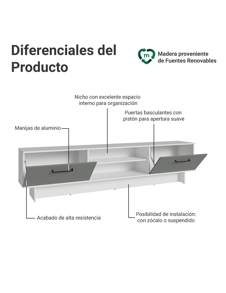 Mueble de tv armable agata de mdp 4