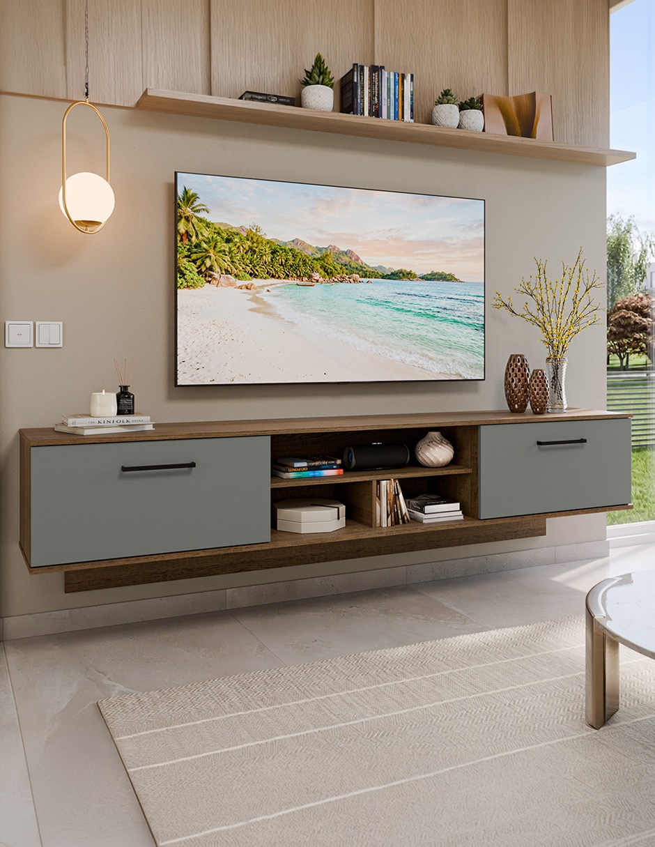 Mueble flotante para tv armable agata de mdp 12