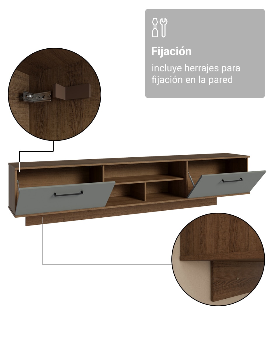 Mueble flotante para tv armable agata de mdp 9