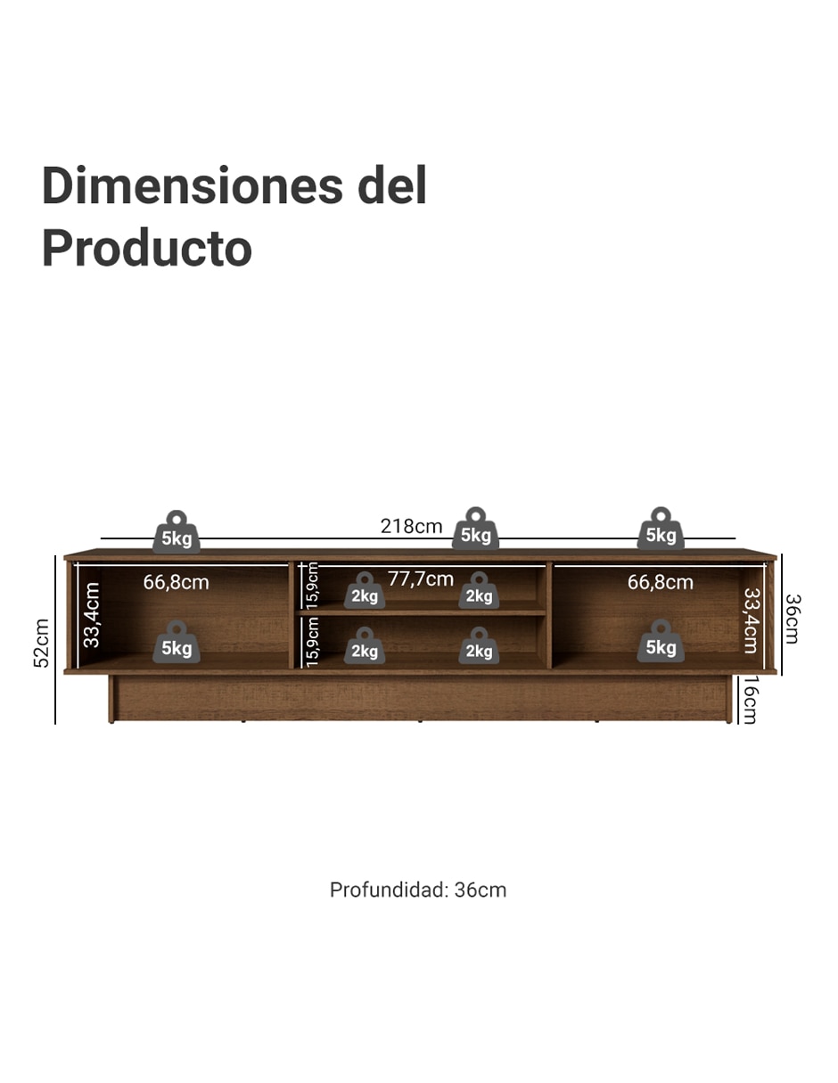 Mueble de tv armable glamy de mdp 12