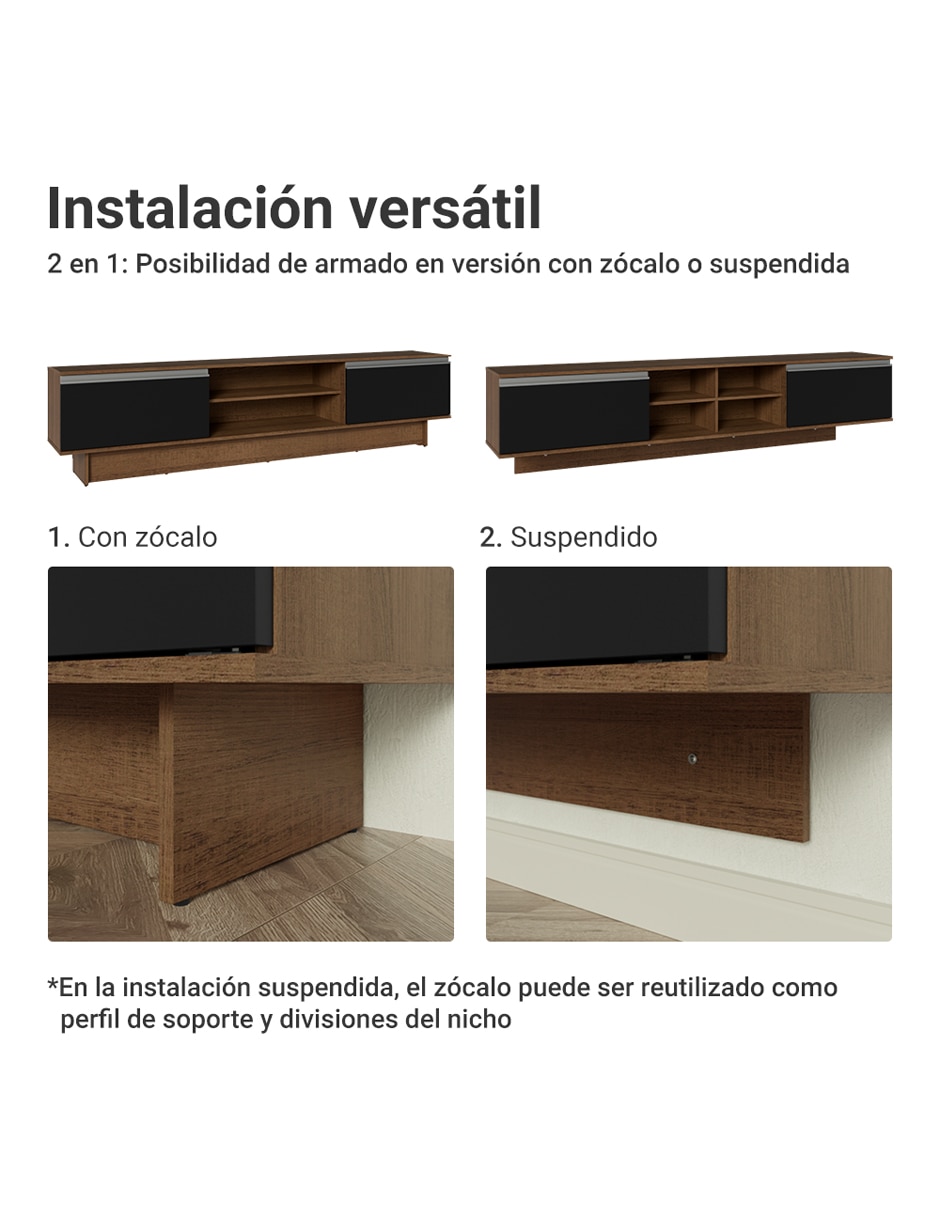 Mueble de tv armable glamy de mdp 8