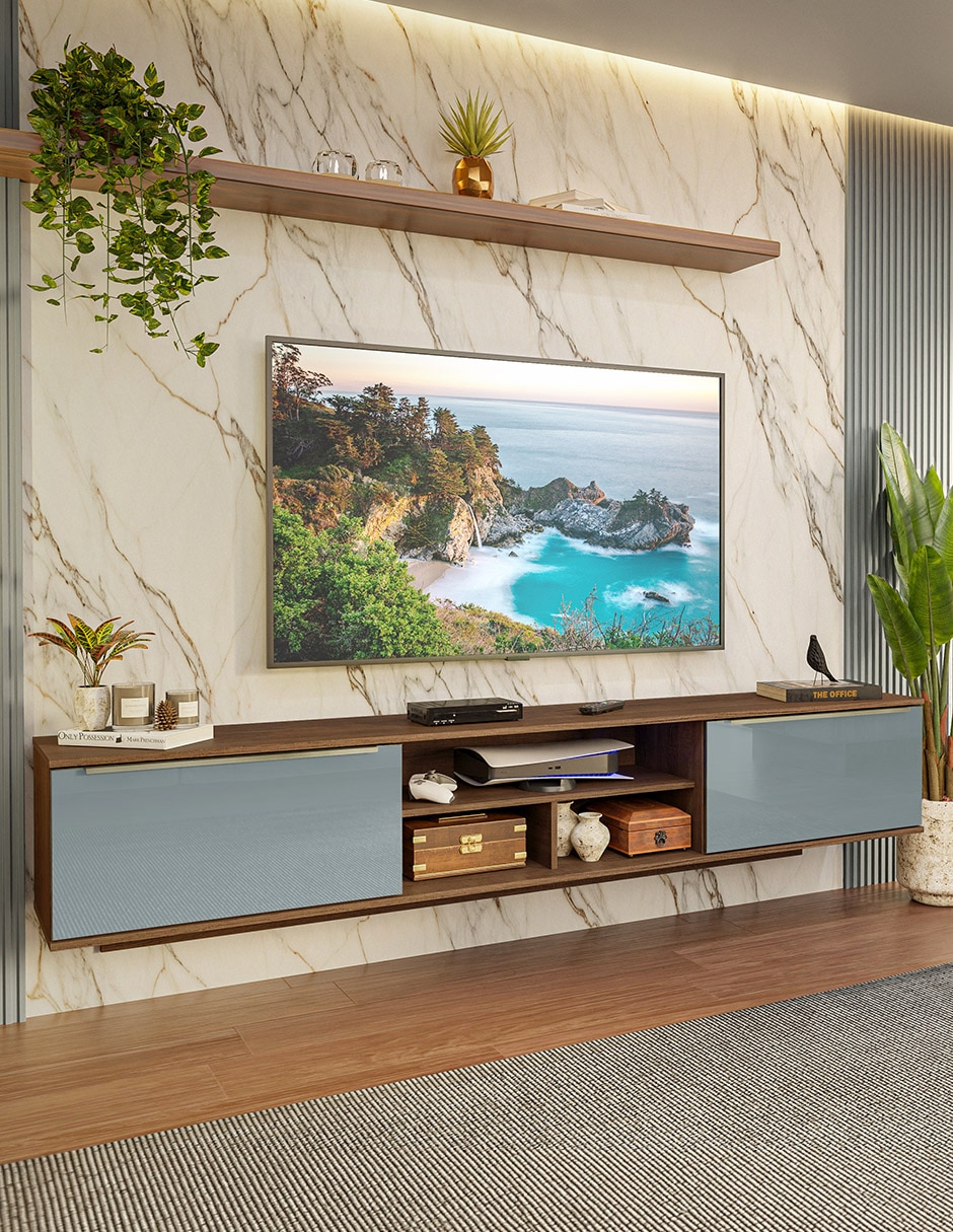 Mueble flotante para tv armable lux de mdp 12