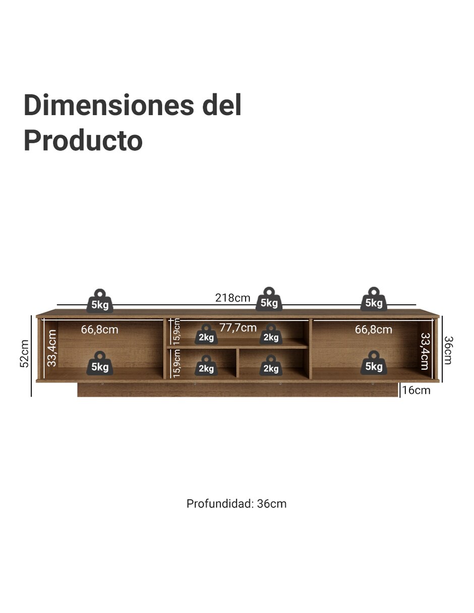 Mueble flotante para tv armable lux de mdp 13