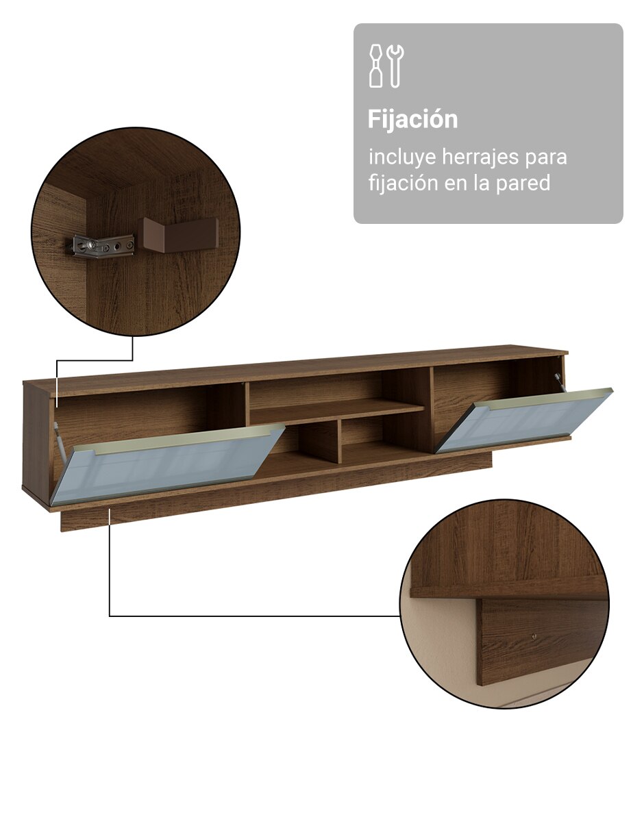 Mueble flotante para tv armable lux de mdp 8