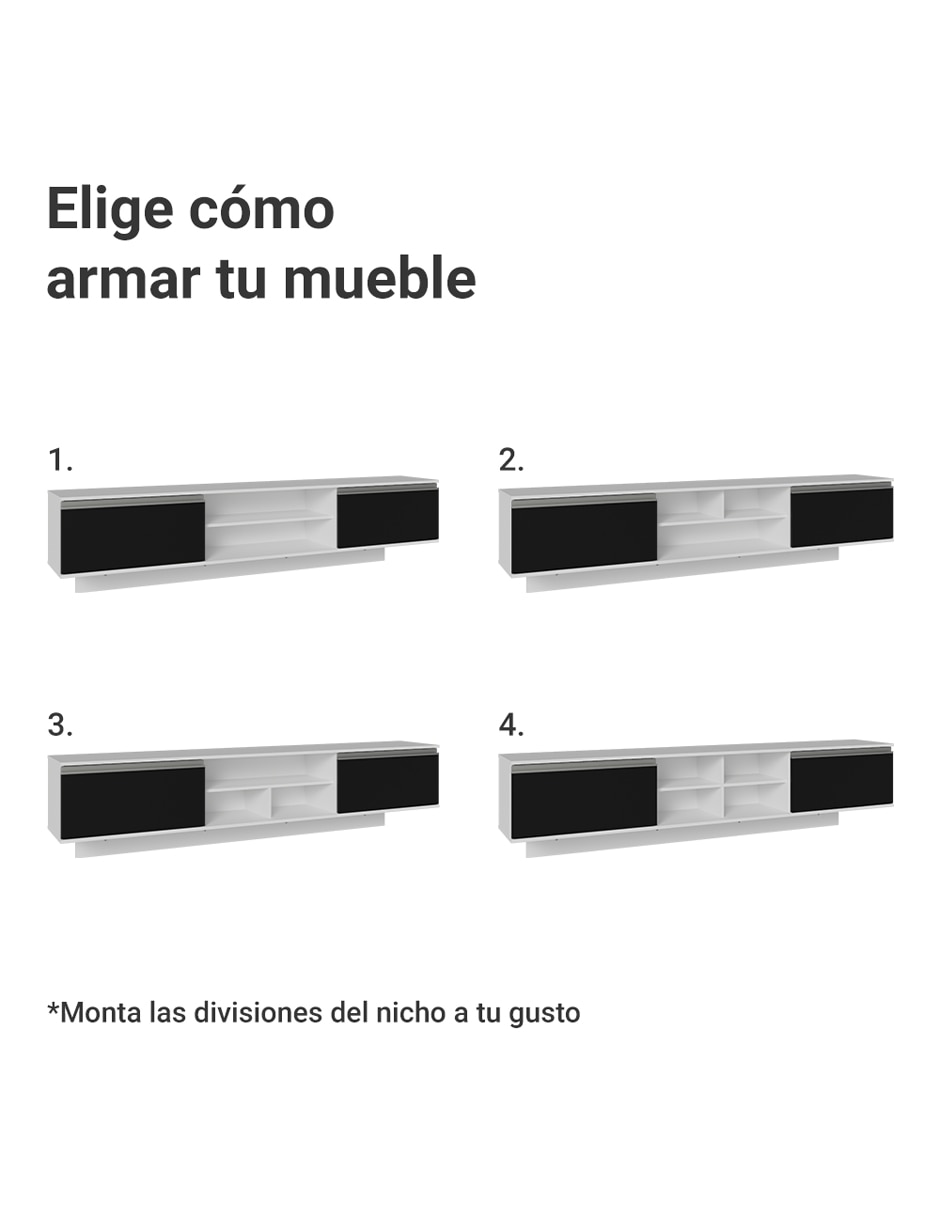 Mueble flotante para tv armable glamy de mdp 9