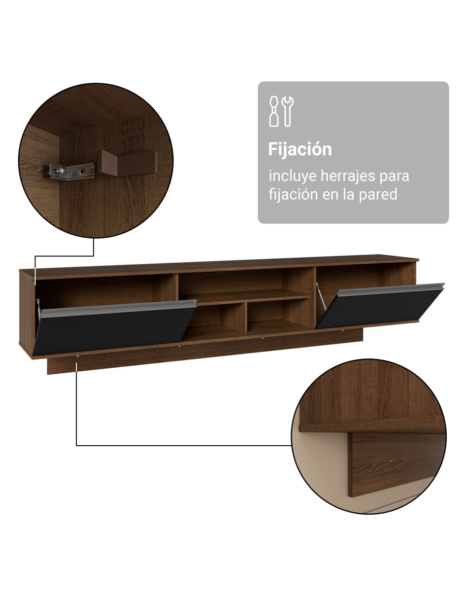 Mueble flotante para tv armable glamy de mdp 8