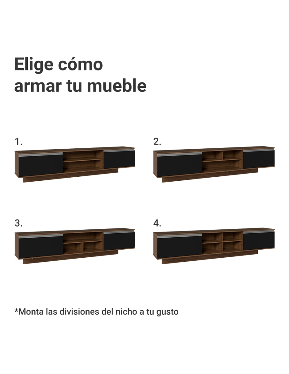 Mueble flotante para tv armable glamy de mdp 9