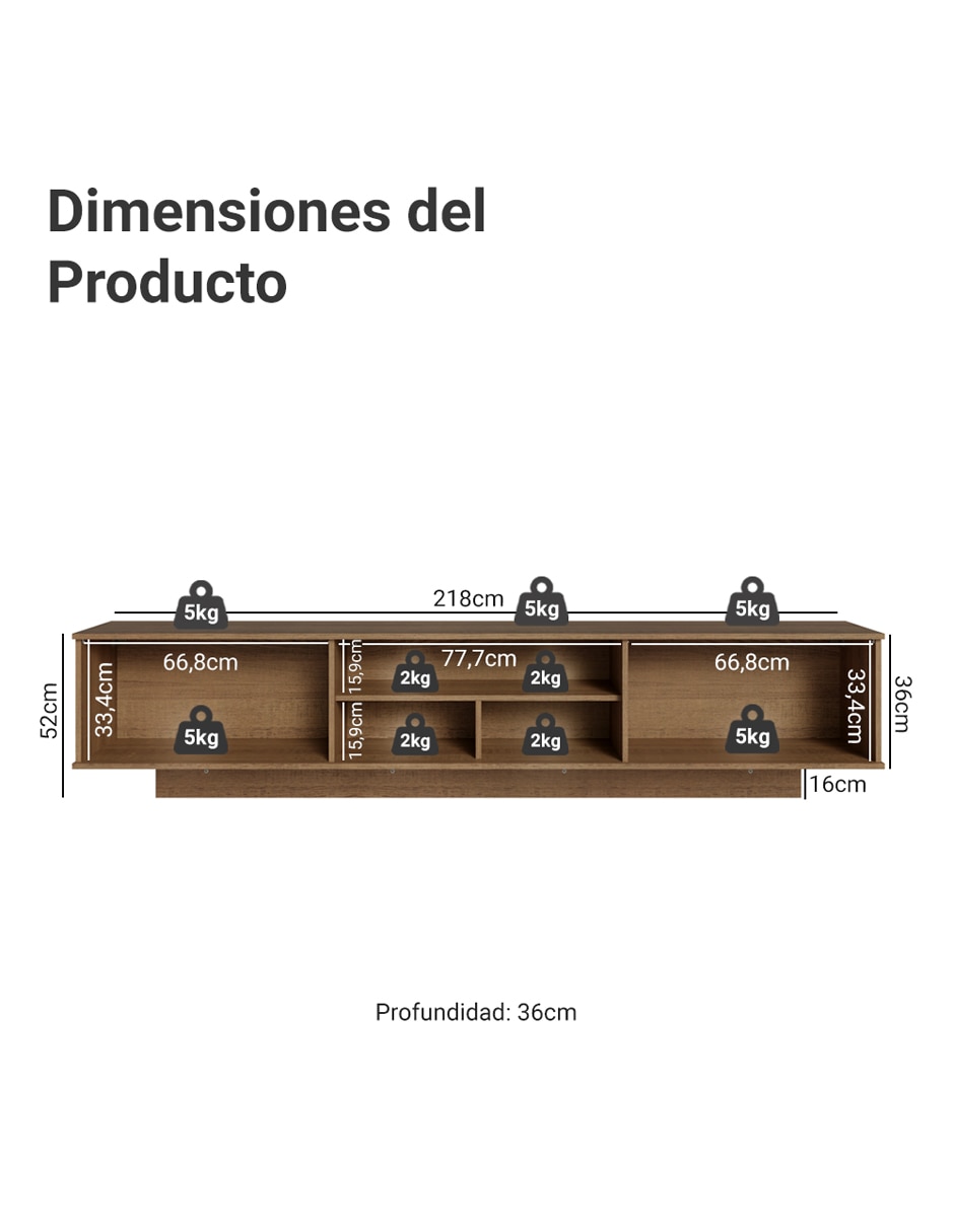 Mueble flotante para tv armable agata de mdp 13