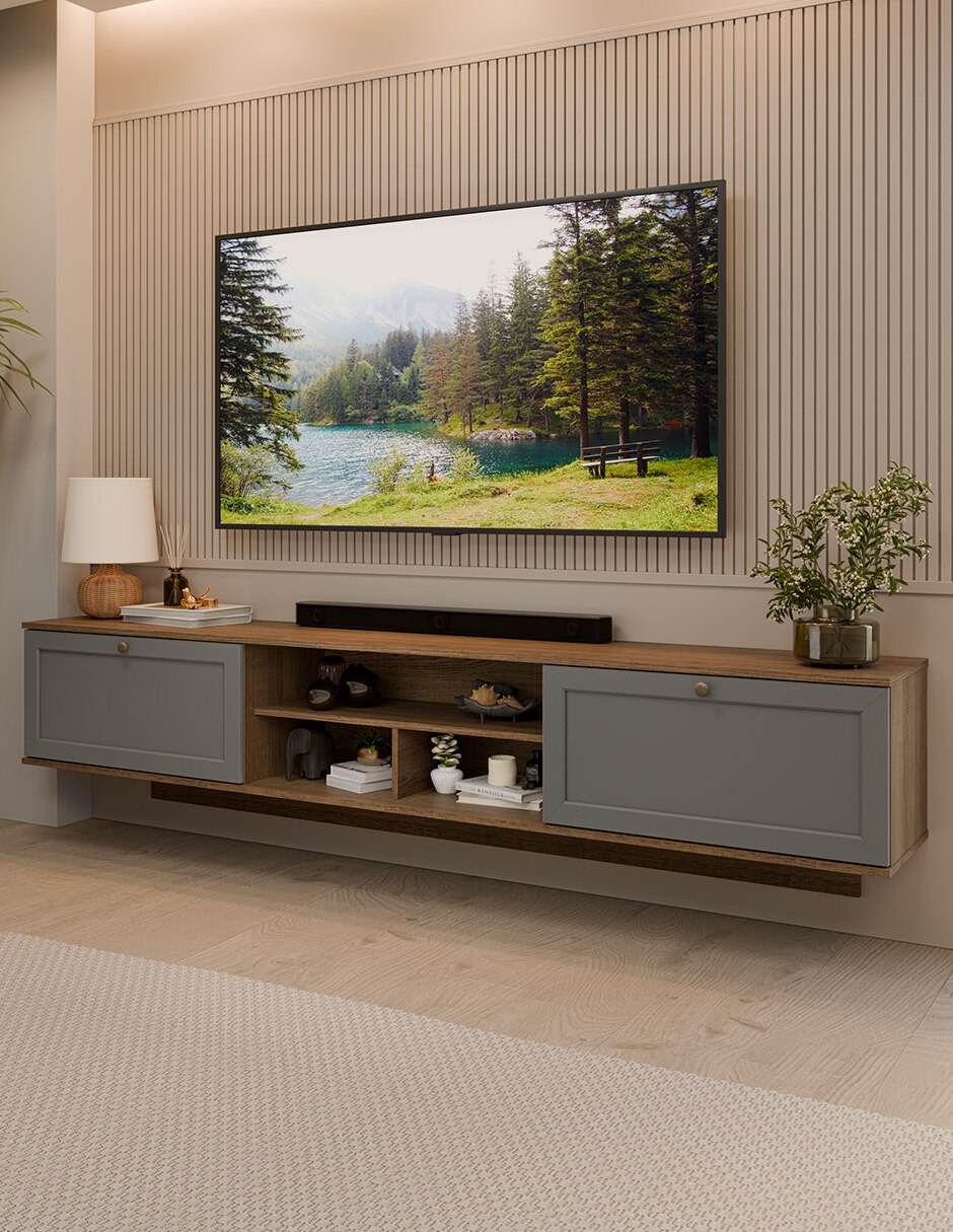 Mueble flotante para tv armable vik de mdp 12