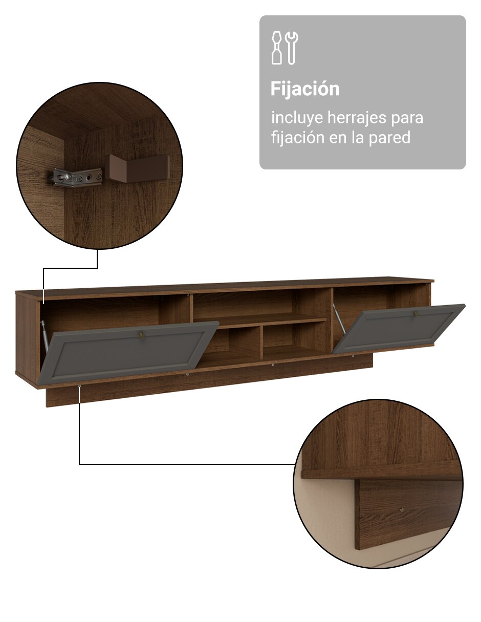 Mueble flotante para tv armable vik de mdp 8