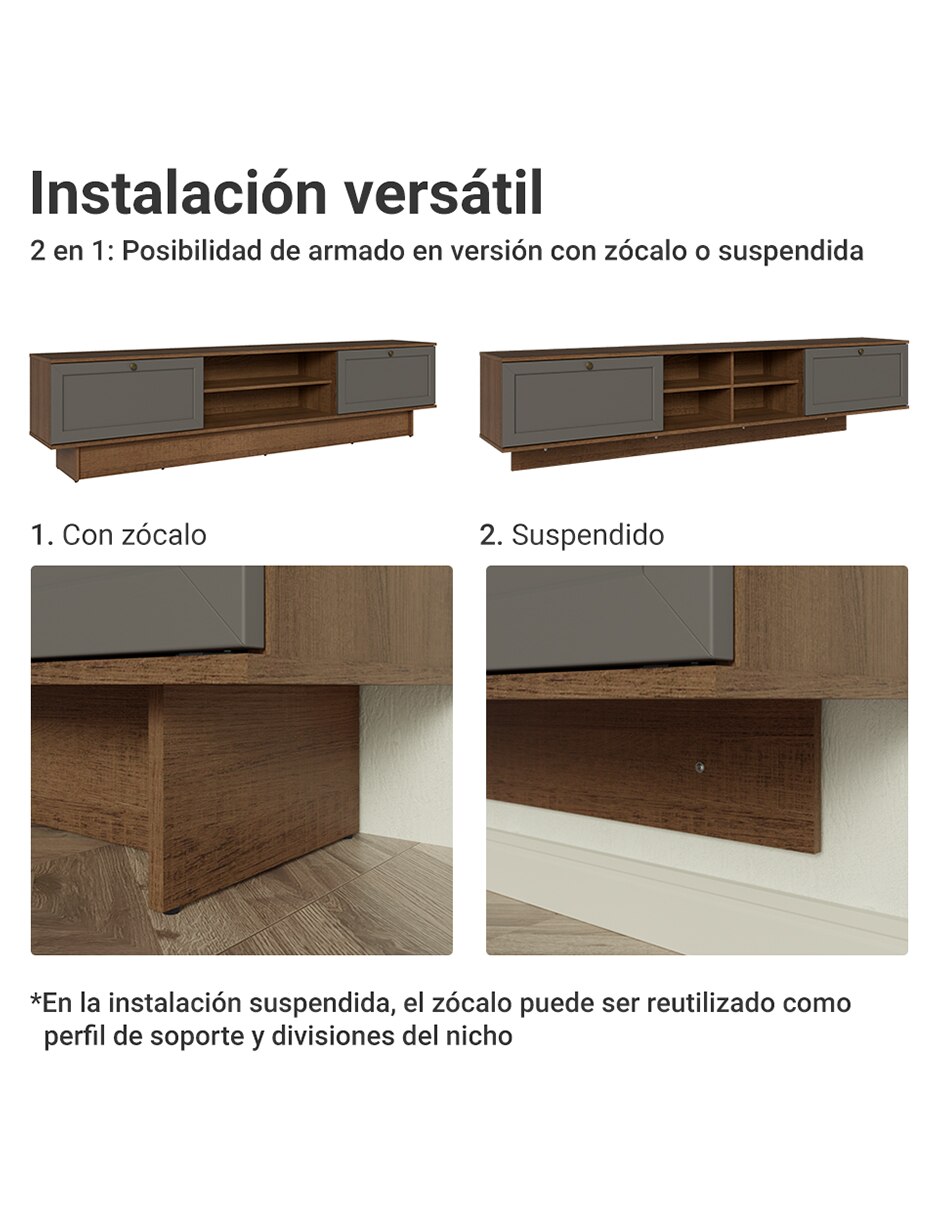 Mueble flotante para tv armable vik de mdp 10