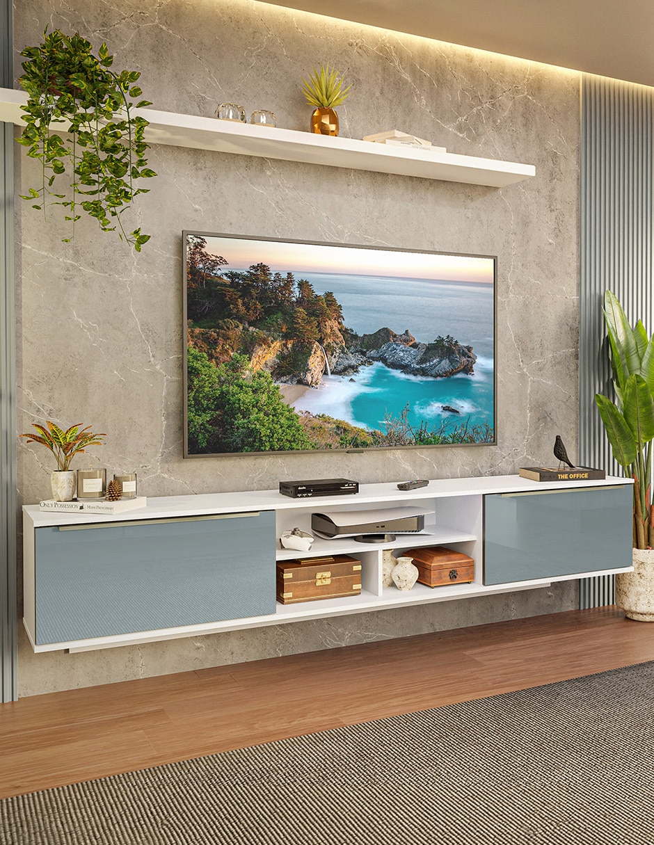 Mueble flotante para tv armable lux de mdp 12