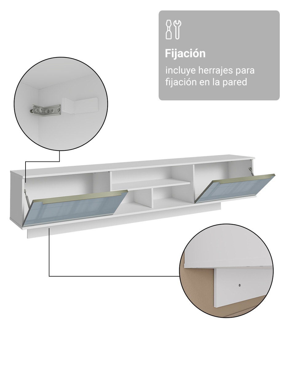 Mueble flotante para tv armable lux de mdp 8